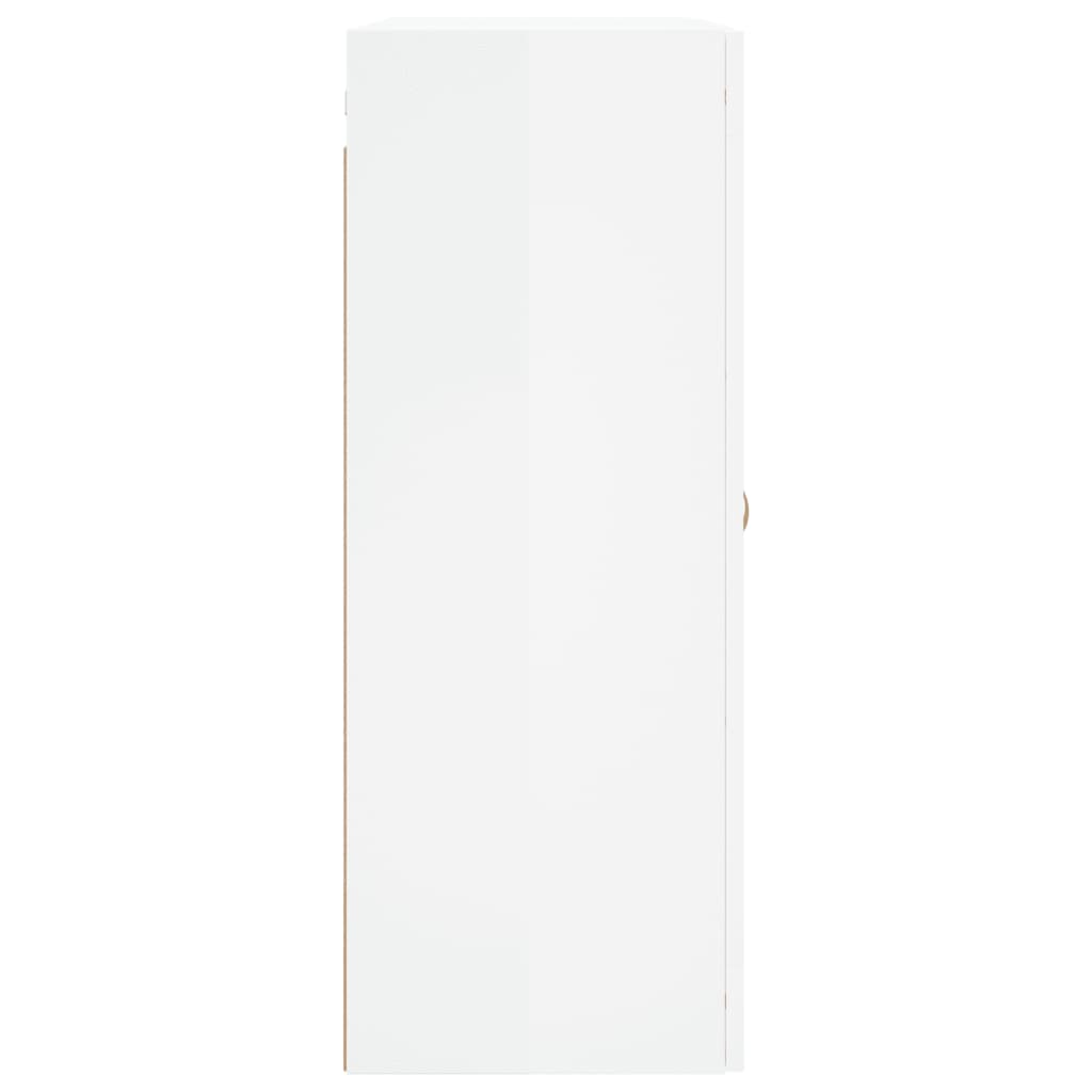 Wall Mounted Cabinet High Gloss White 69.5x34x90 cm