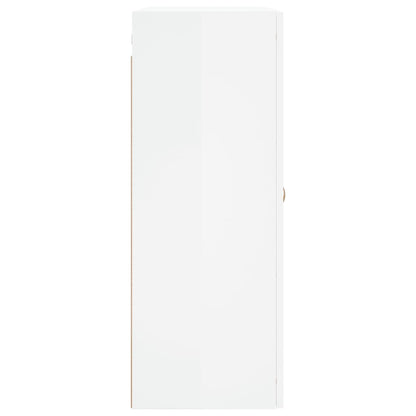 Wall Mounted Cabinet High Gloss White 69.5x34x90 cm