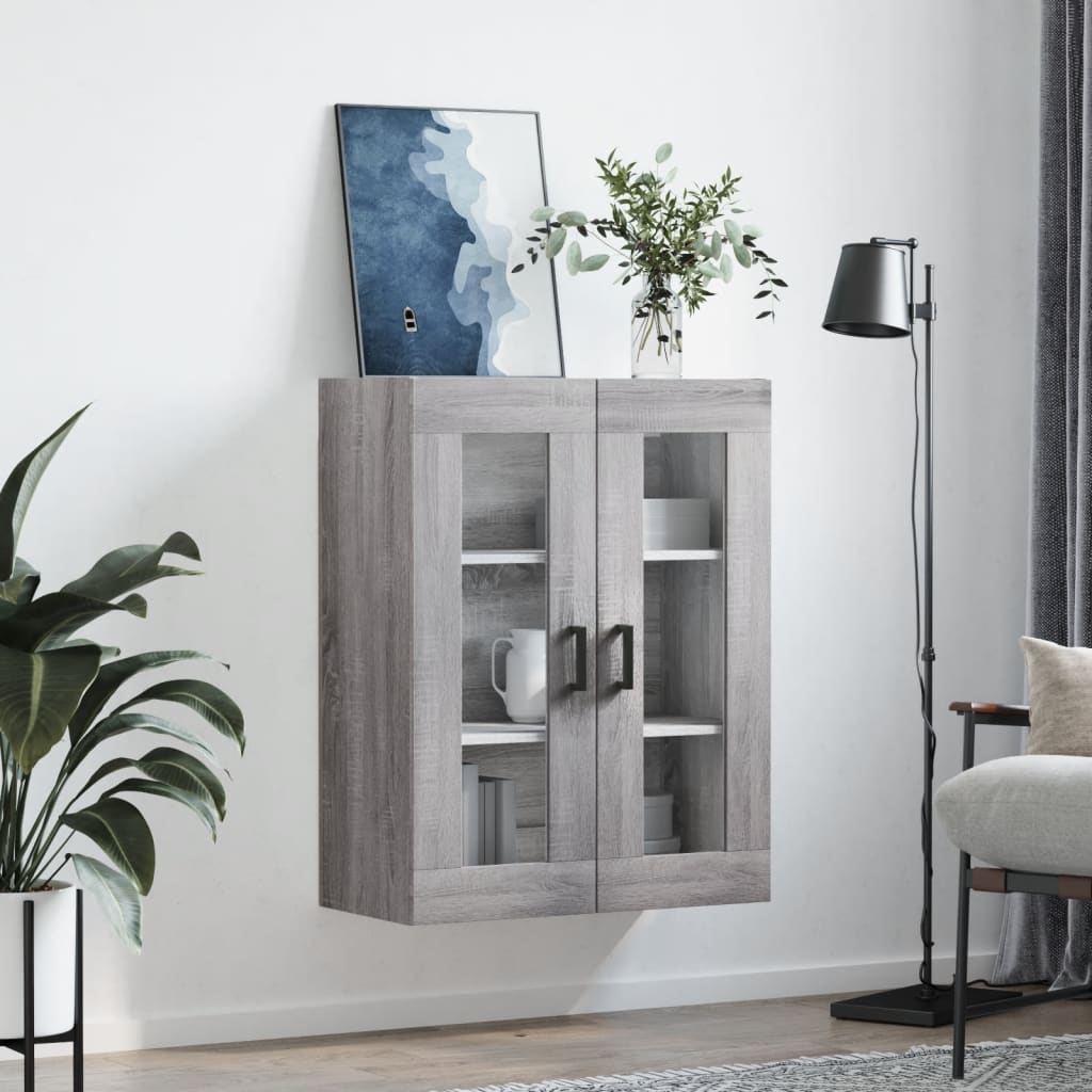 Wall Mounted Cabinet Grey Sonoma 69.5x34x90 cm