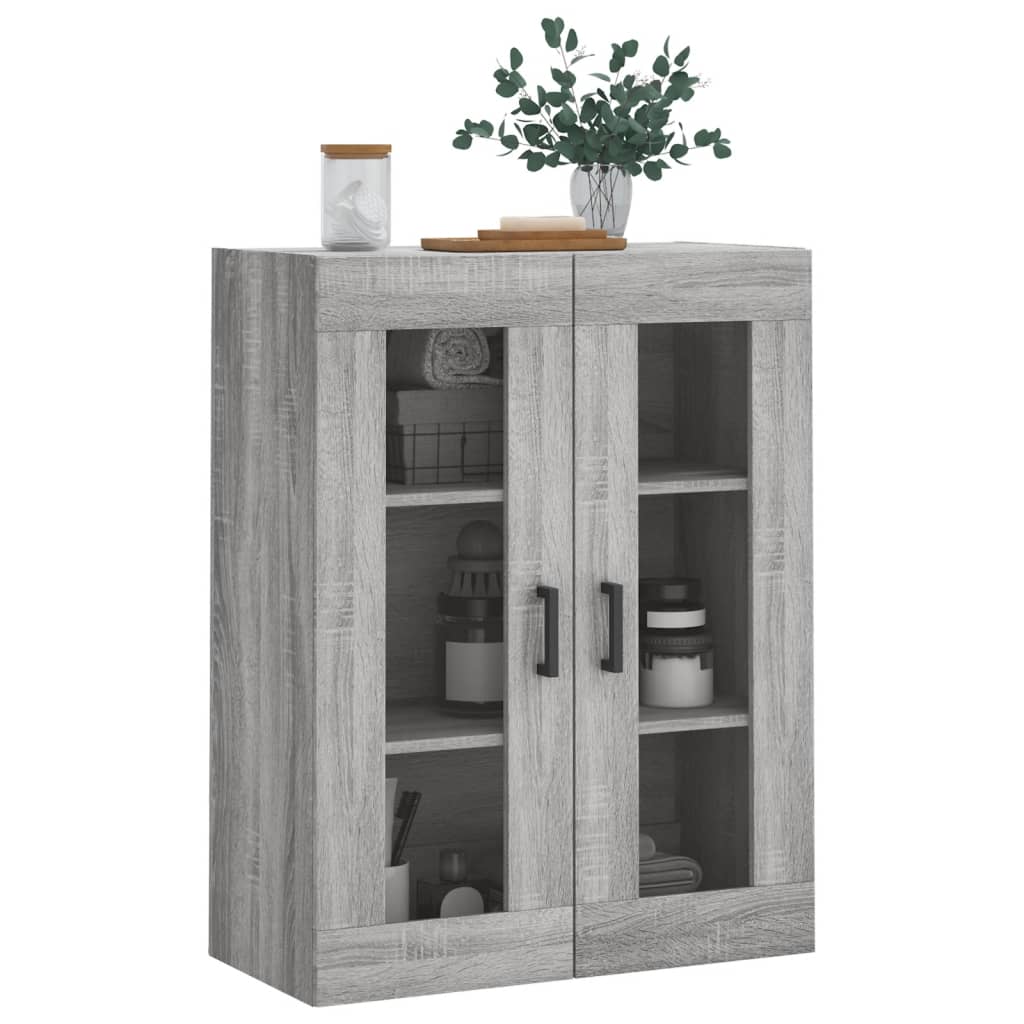 Wall Mounted Cabinet Grey Sonoma 69.5x34x90 cm