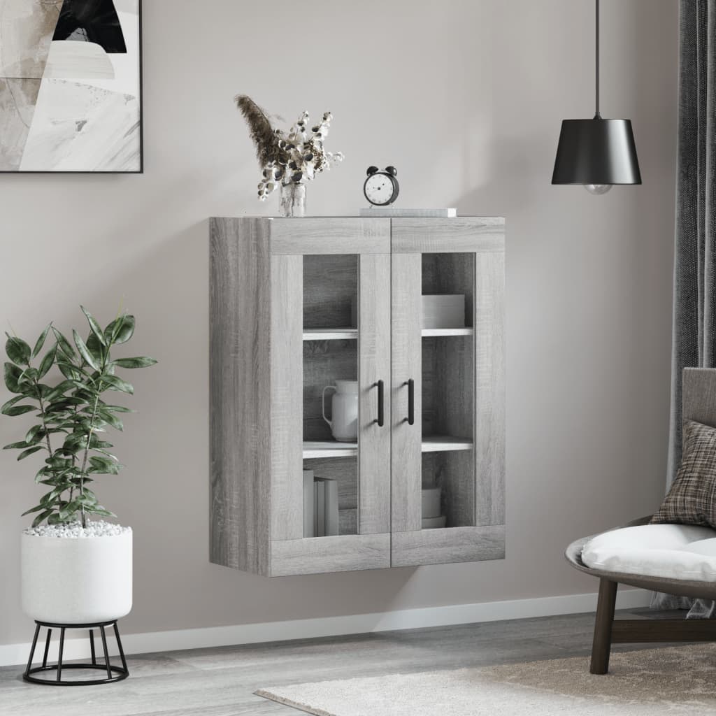 Wall Mounted Cabinet Grey Sonoma 69.5x34x90 cm