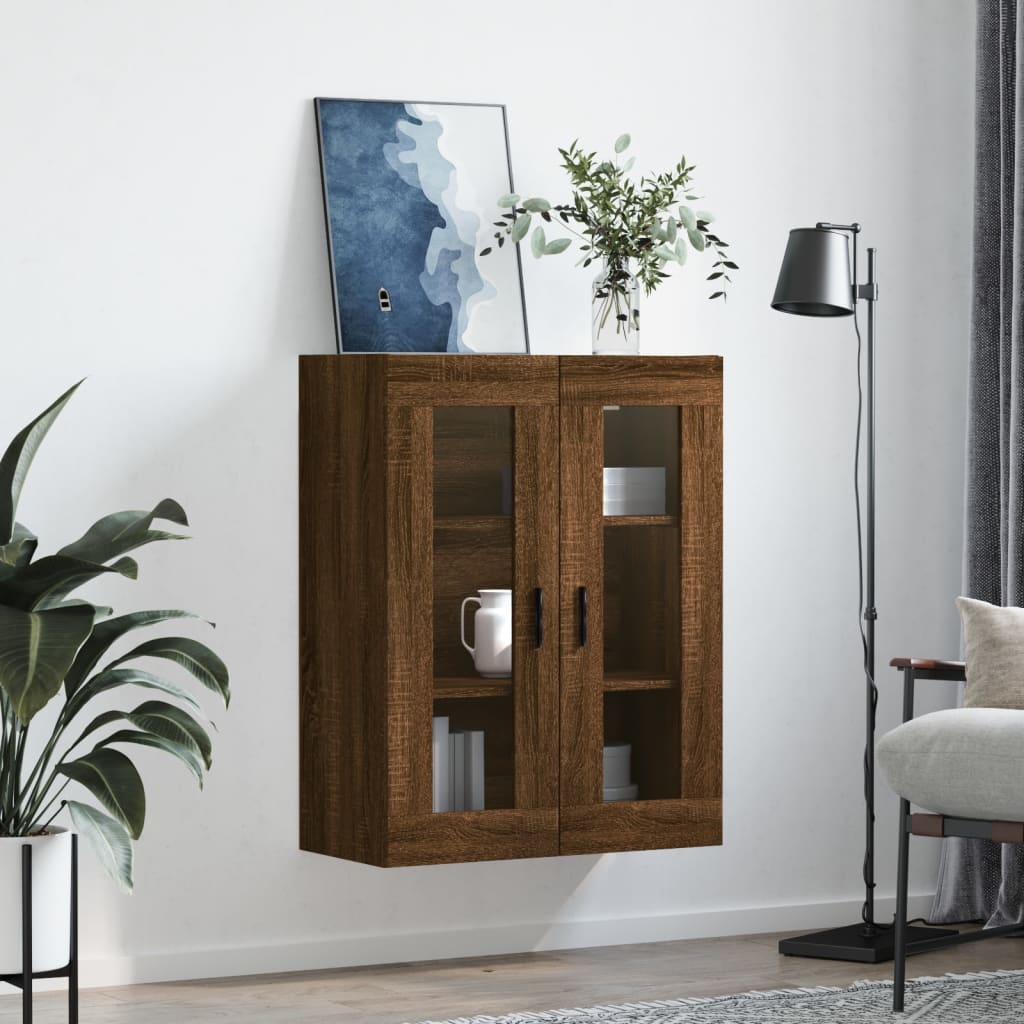 Wall Mounted Cabinet Brown Oak 69.5x34x90 cm