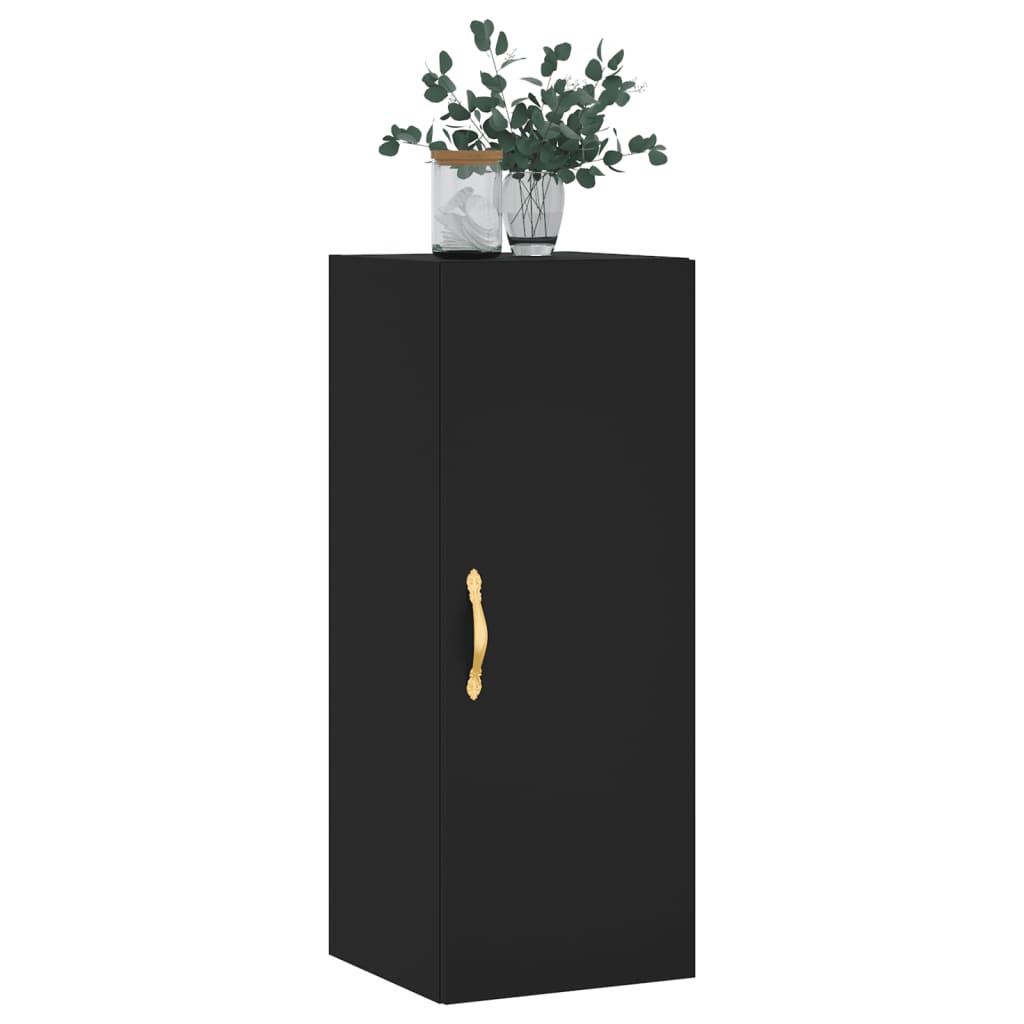 Wall Mounted Cabinet Black 34.5x34x90 cm