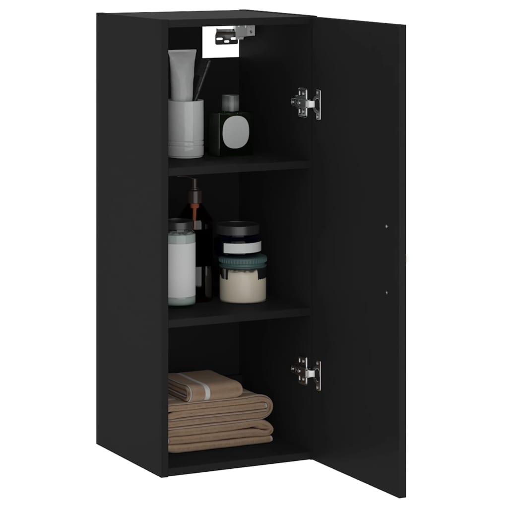 Wall Mounted Cabinet Black 34.5x34x90 cm