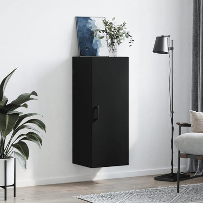 Wall Mounted Cabinet Black 34.5x34x90 cm