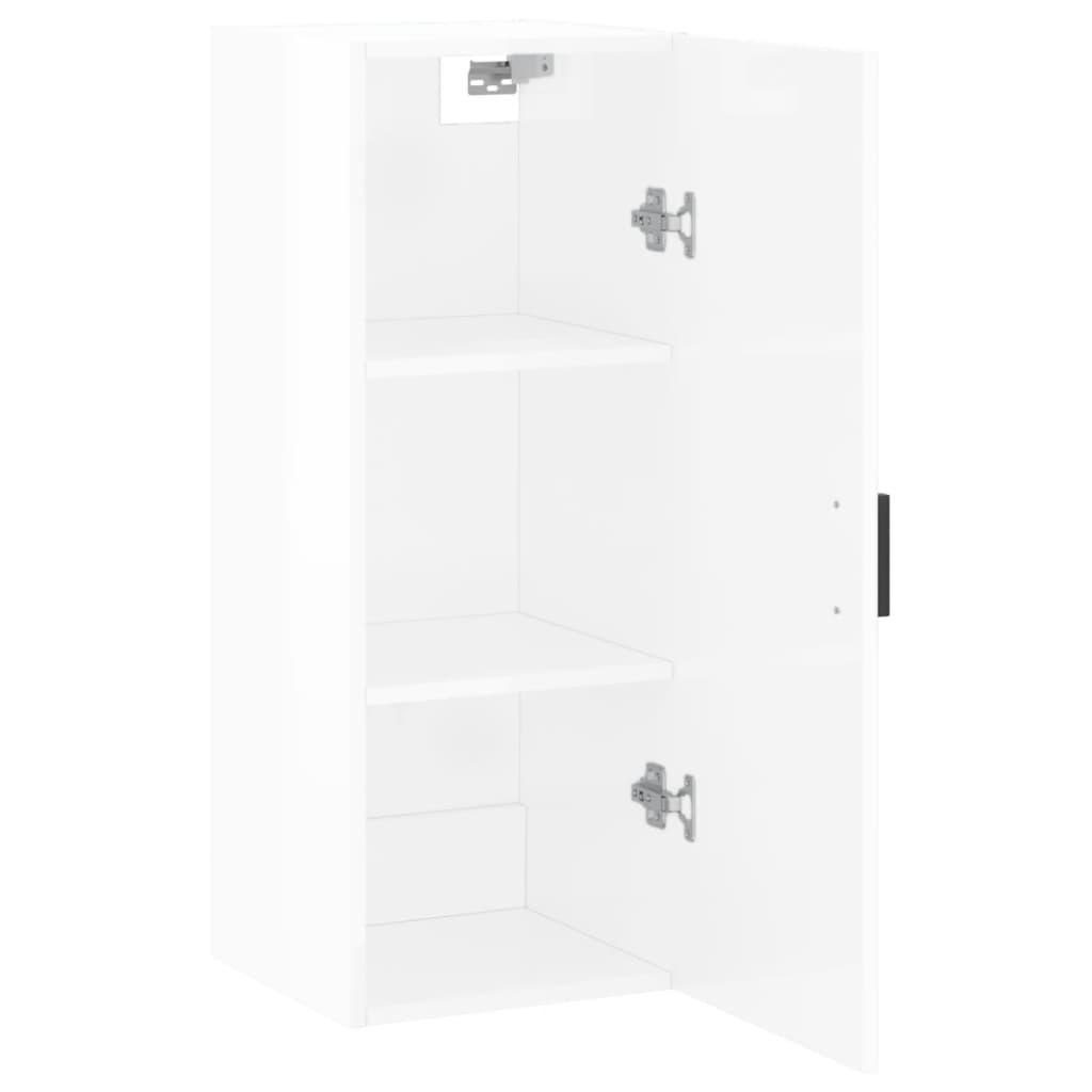 Wall Mounted Cabinet High Gloss White 34.5x34x90 cm