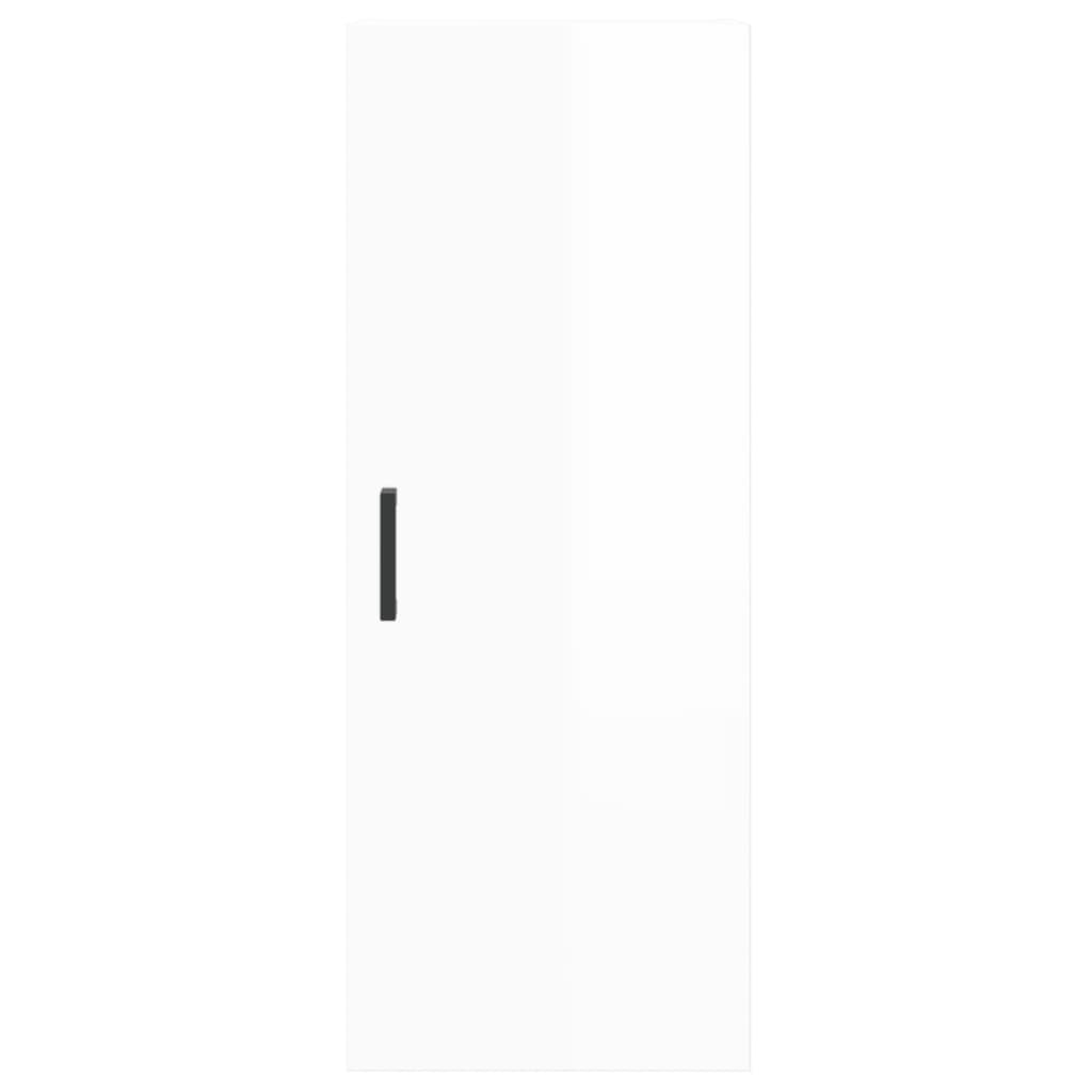 Wall Mounted Cabinet High Gloss White 34.5x34x90 cm