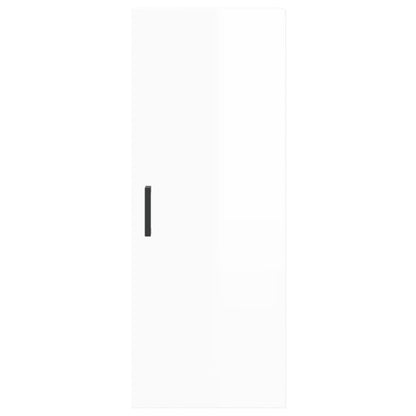 Wall Mounted Cabinet High Gloss White 34.5x34x90 cm