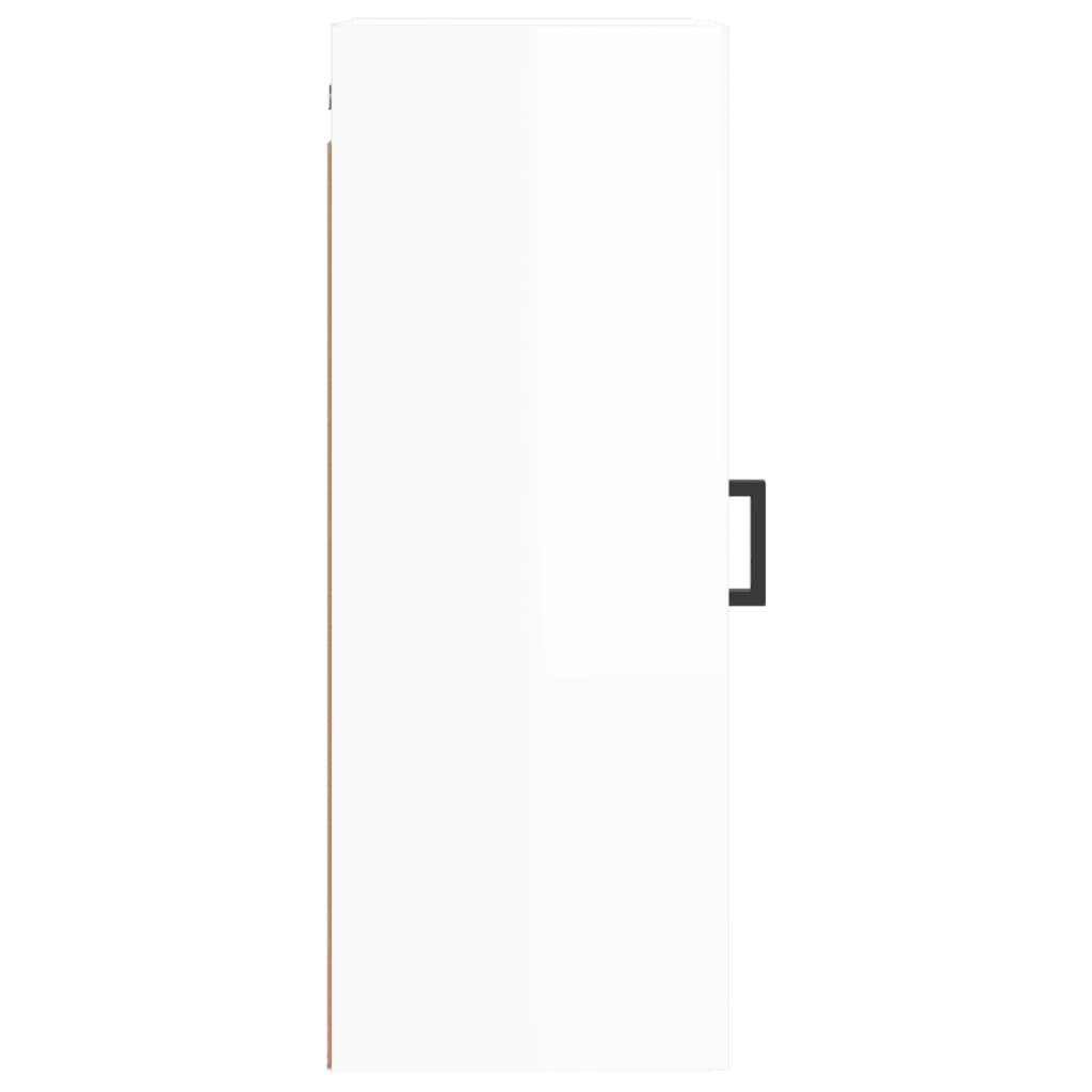 Wall Mounted Cabinet High Gloss White 34.5x34x90 cm