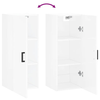 Wall Mounted Cabinet High Gloss White 34.5x34x90 cm