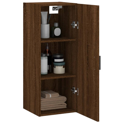 Wall Mounted Cabinet Brown Oak 34.5x34x90 cm