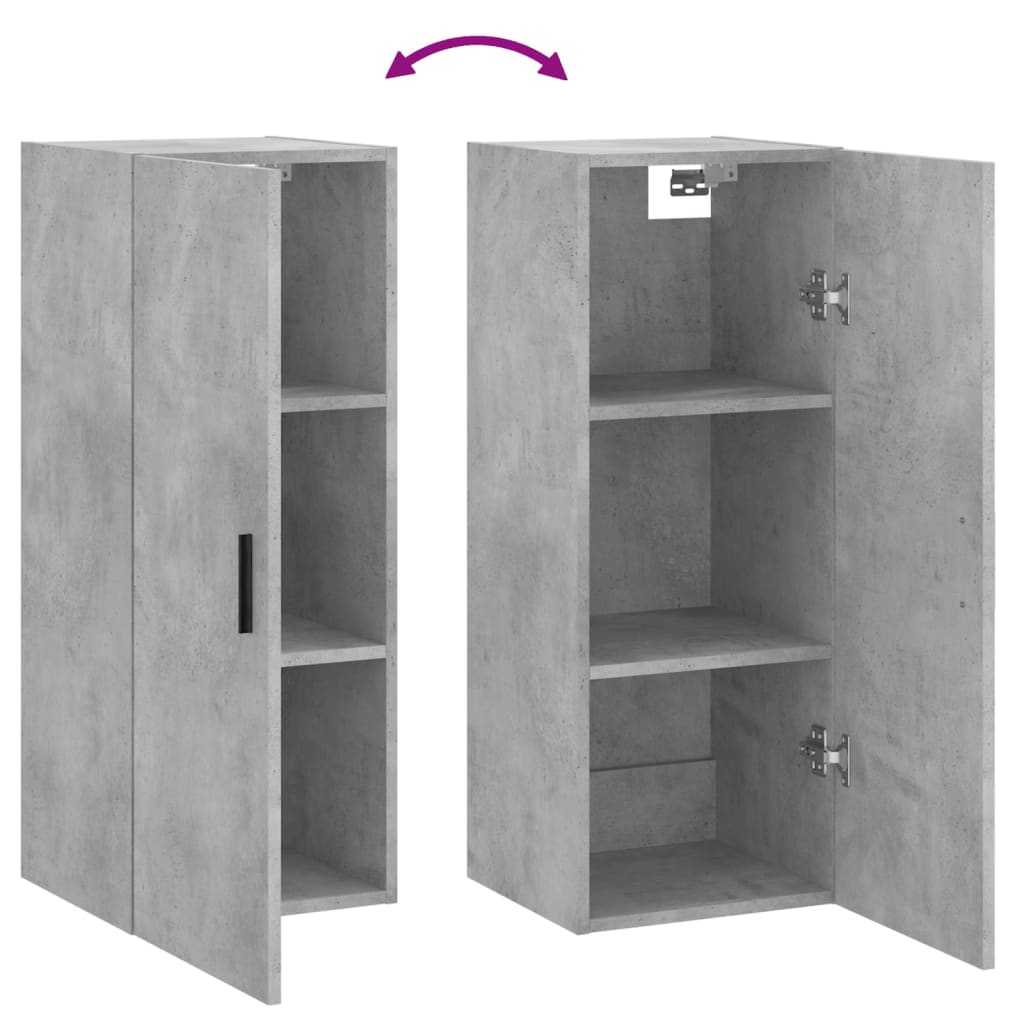 Wall Mounted Cabinet Concrete Grey 34.5x34x90 cm