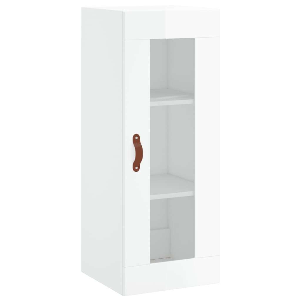 Wall Mounted Cabinet High Gloss White 34.5x34x90 cm