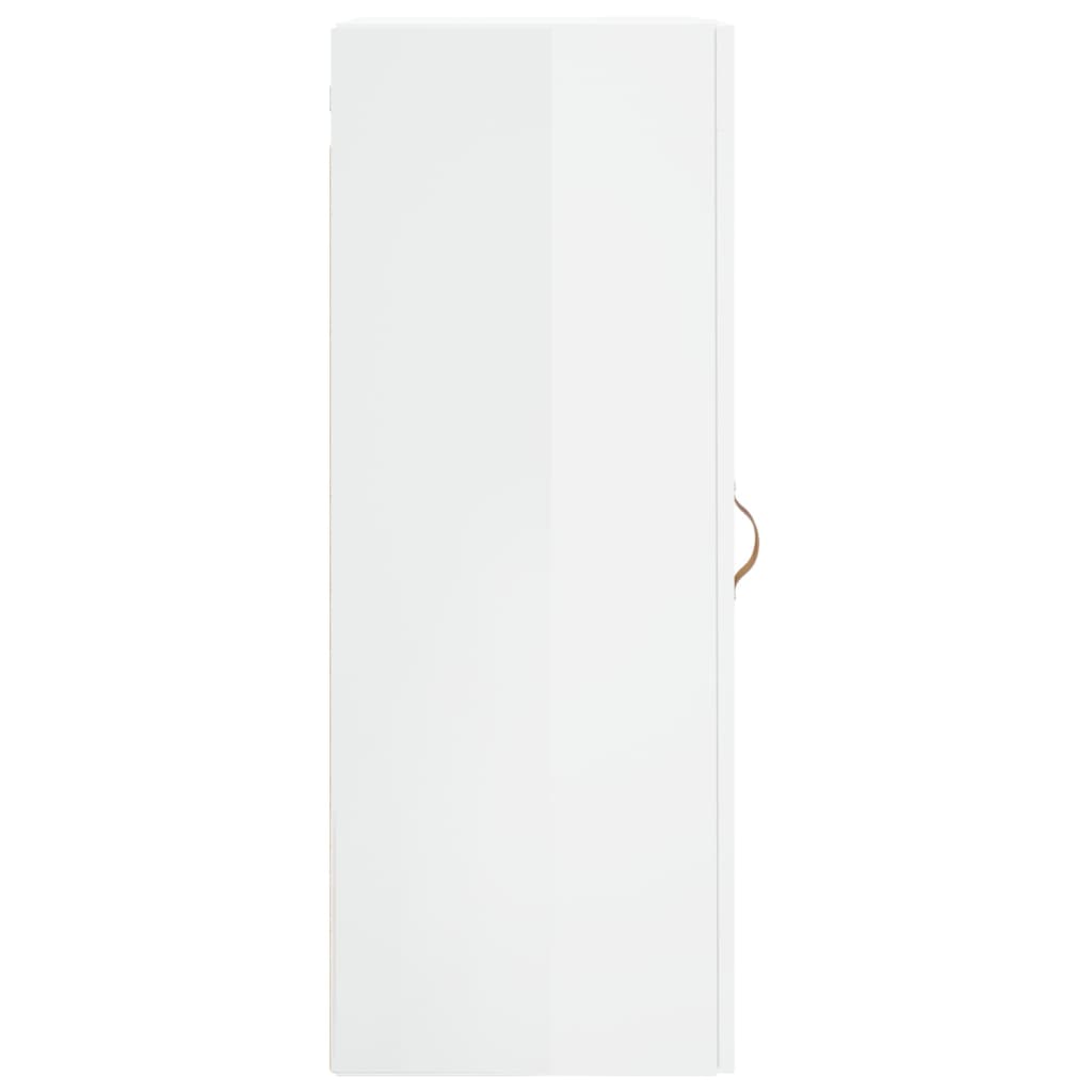 Wall Mounted Cabinet High Gloss White 34.5x34x90 cm