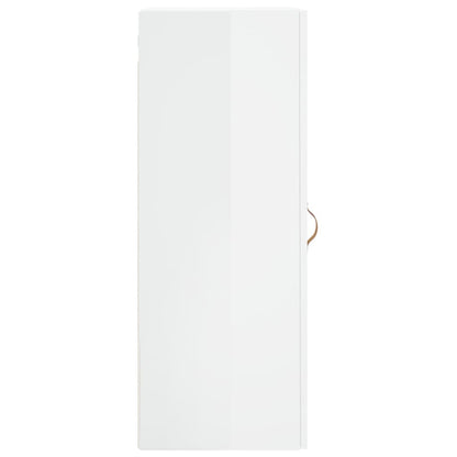 Wall Mounted Cabinet High Gloss White 34.5x34x90 cm