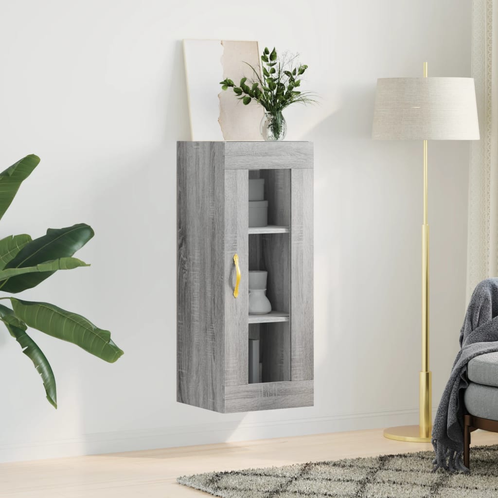 Wall Mounted Cabinet Grey Sonoma 34.5x34x90 cm