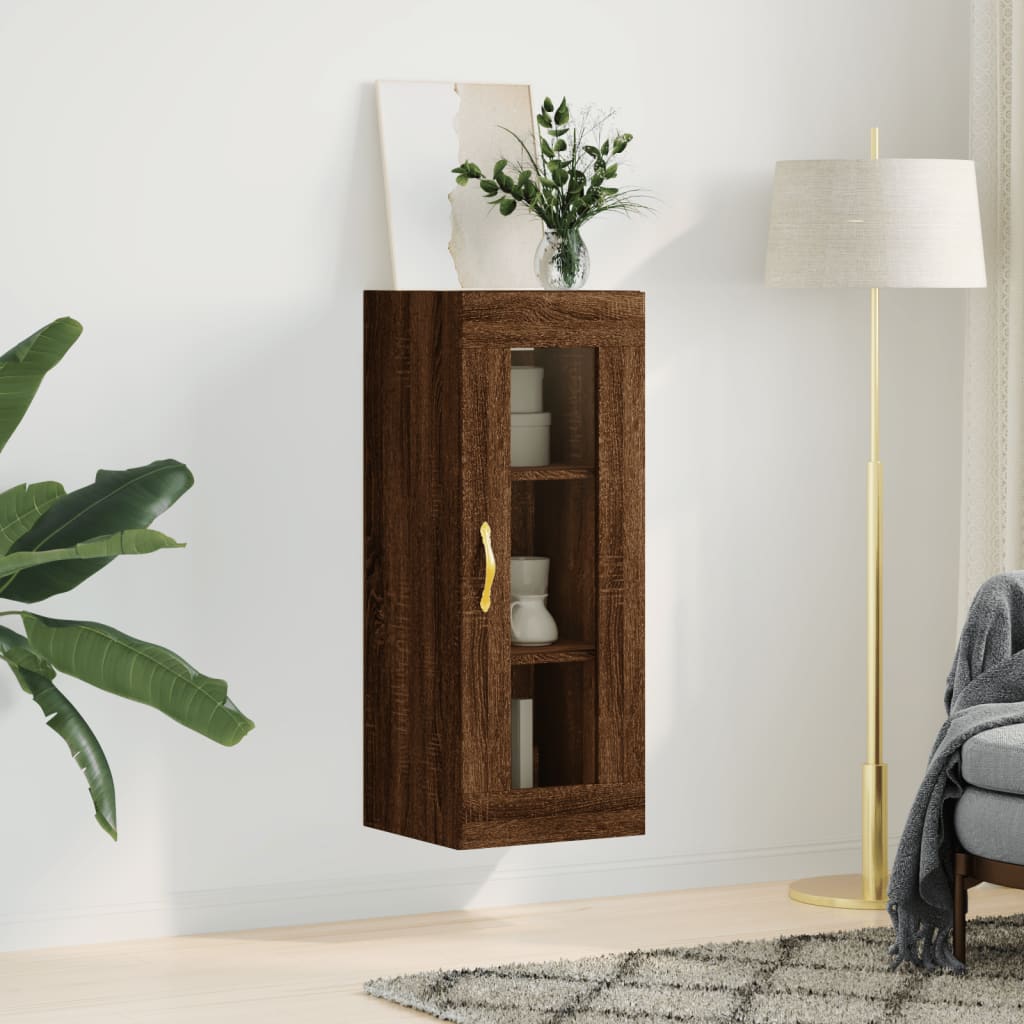 Wall Mounted Cabinet Brown Oak 34.5x34x90 cm