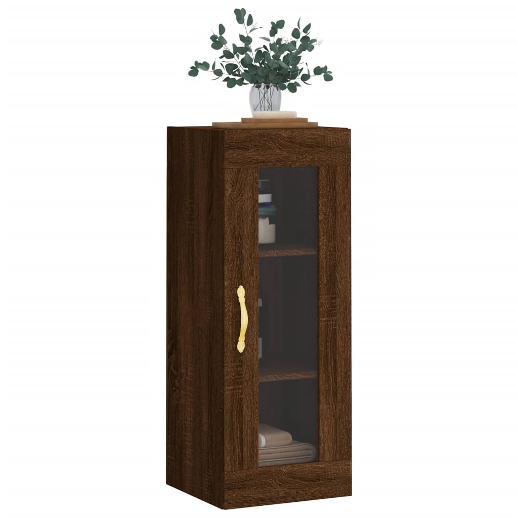 Wall Mounted Cabinet Brown Oak 34.5x34x90 cm