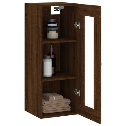 Wall Mounted Cabinet Brown Oak 34.5x34x90 cm