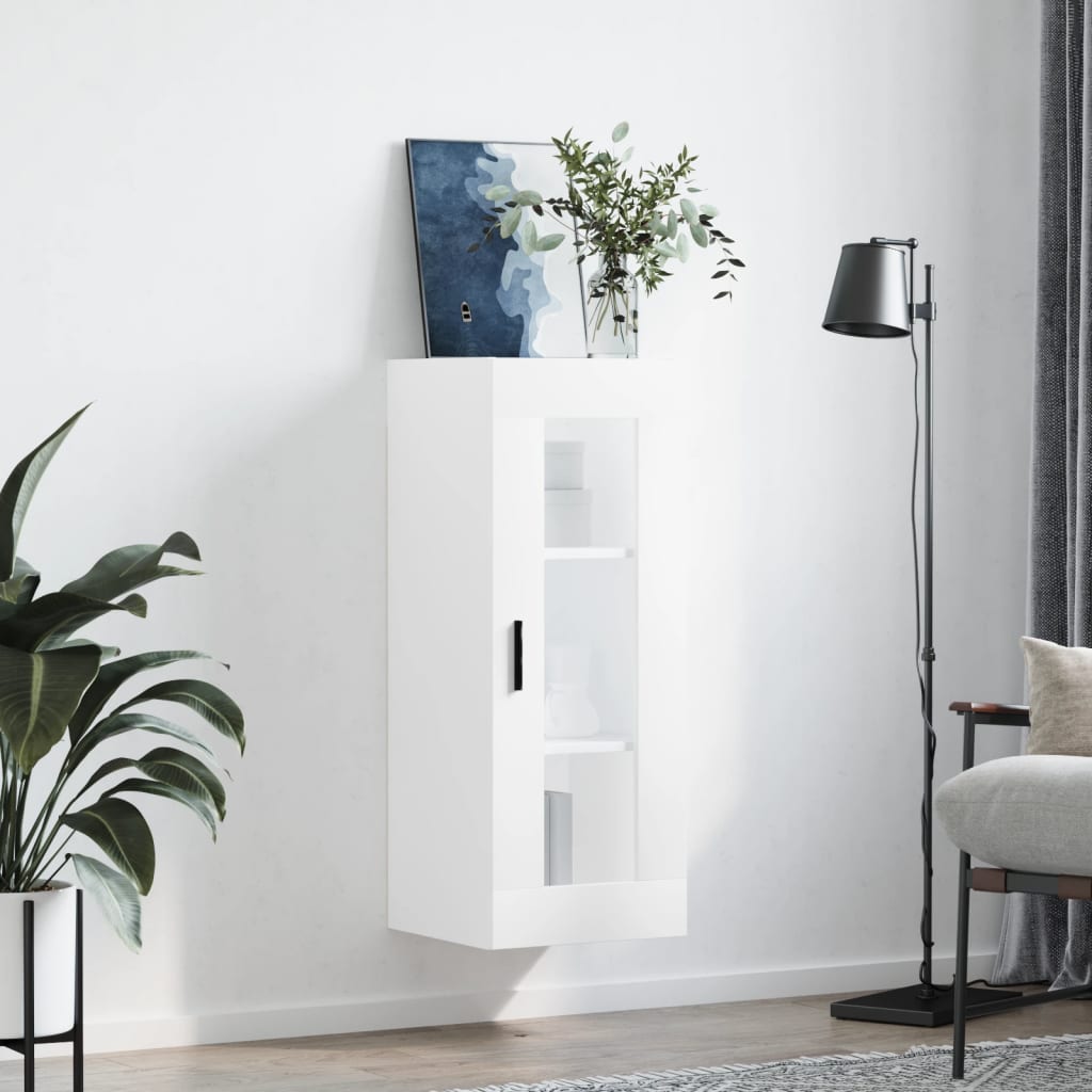 Wall Mounted Cabinet White 34.5x34x90 cm