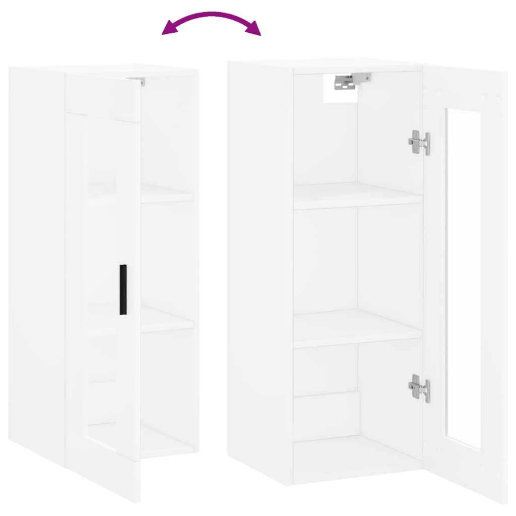 Wall Mounted Cabinet White 34.5x34x90 cm