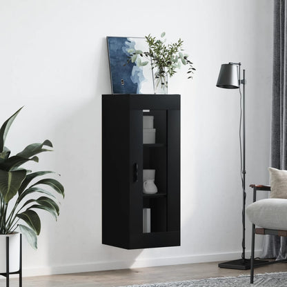 Wall Mounted Cabinet Black 34.5x34x90 cm