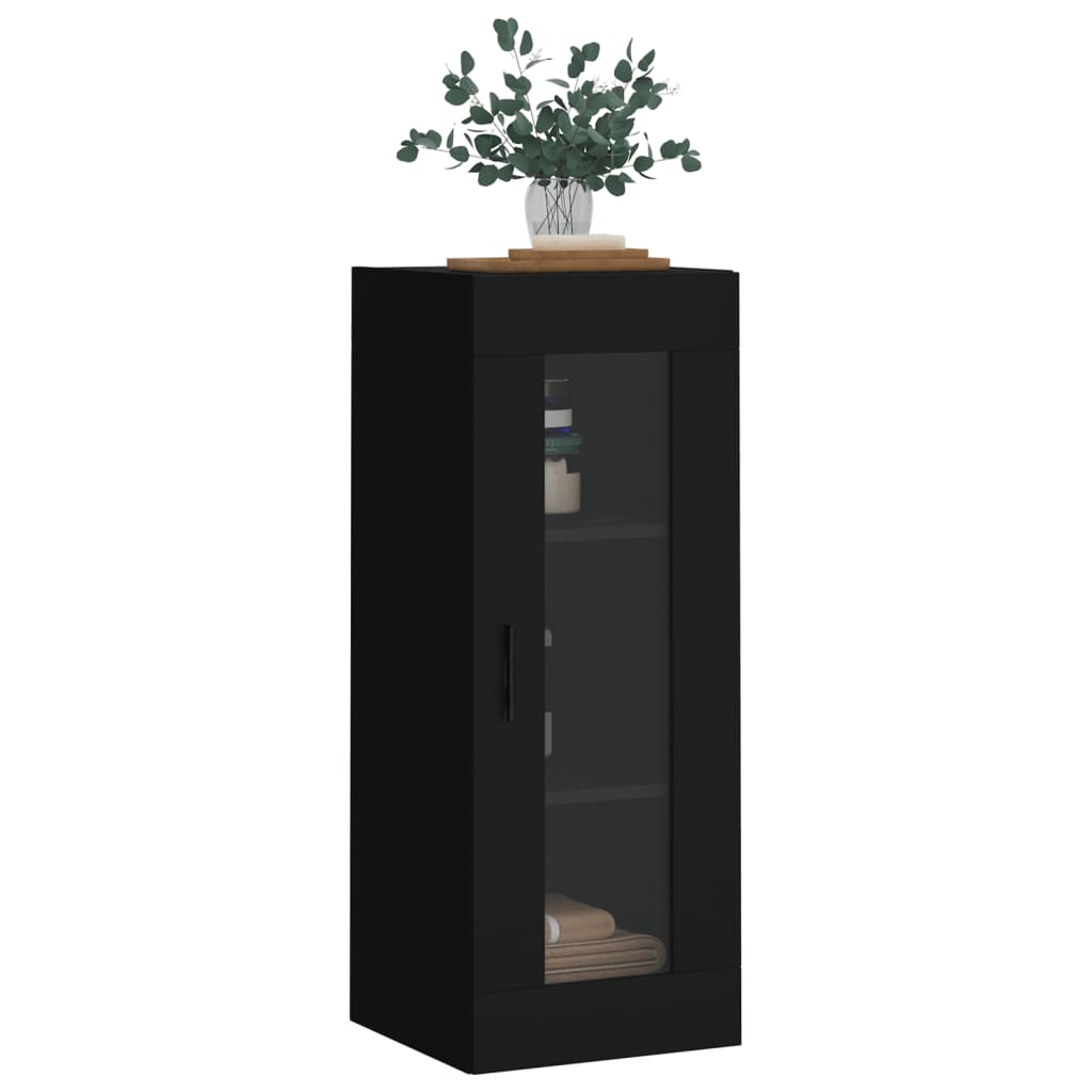 Wall Mounted Cabinet Black 34.5x34x90 cm