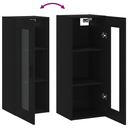 Wall Mounted Cabinet Black 34.5x34x90 cm