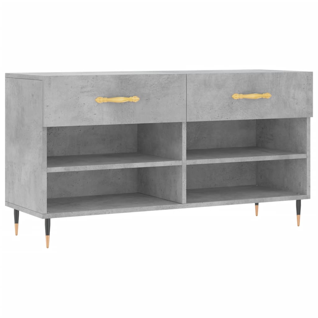 Shoe Bench Concrete Grey 102x35x55 cm Engineered Wood