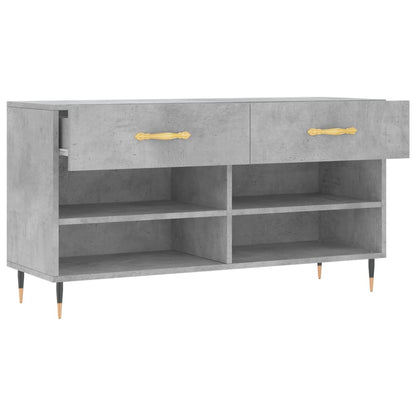 Shoe Bench Concrete Grey 102x35x55 cm Engineered Wood