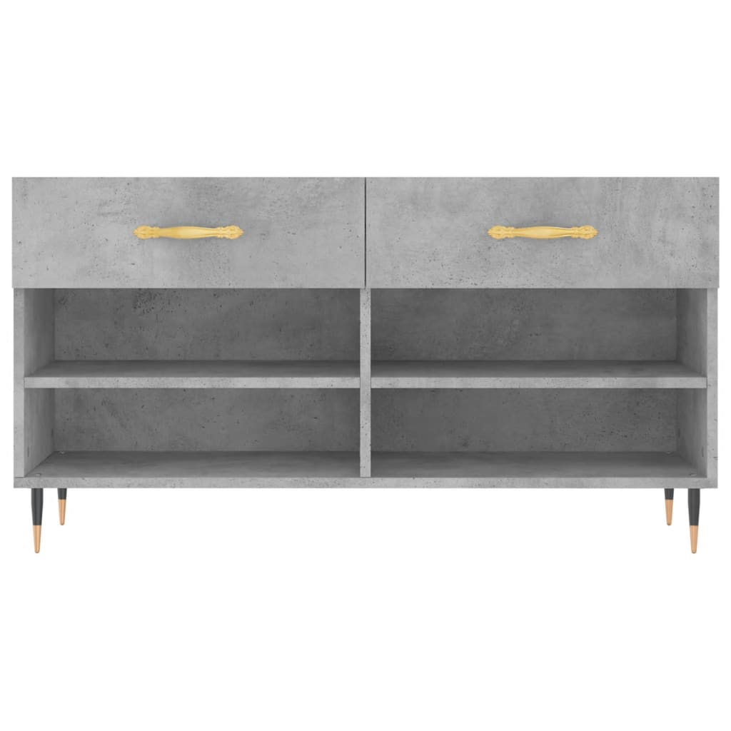 Shoe Bench Concrete Grey 102x35x55 cm Engineered Wood