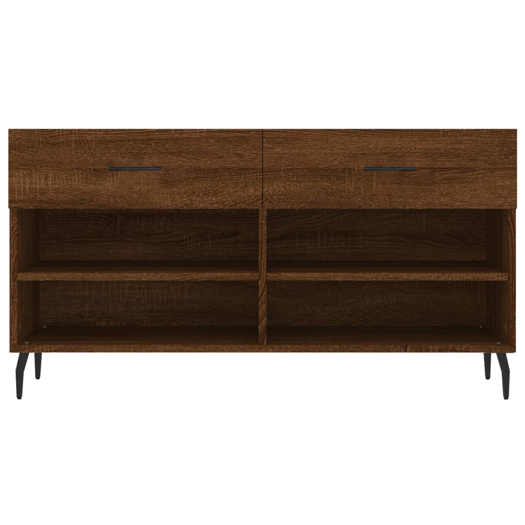 Shoe Bench Brown Oak 102x35x55 cm Engineered Wood