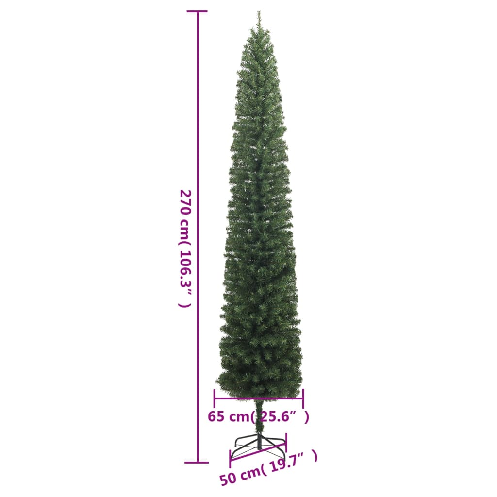 Slim Christmas Tree with Stand 270 cm PVC