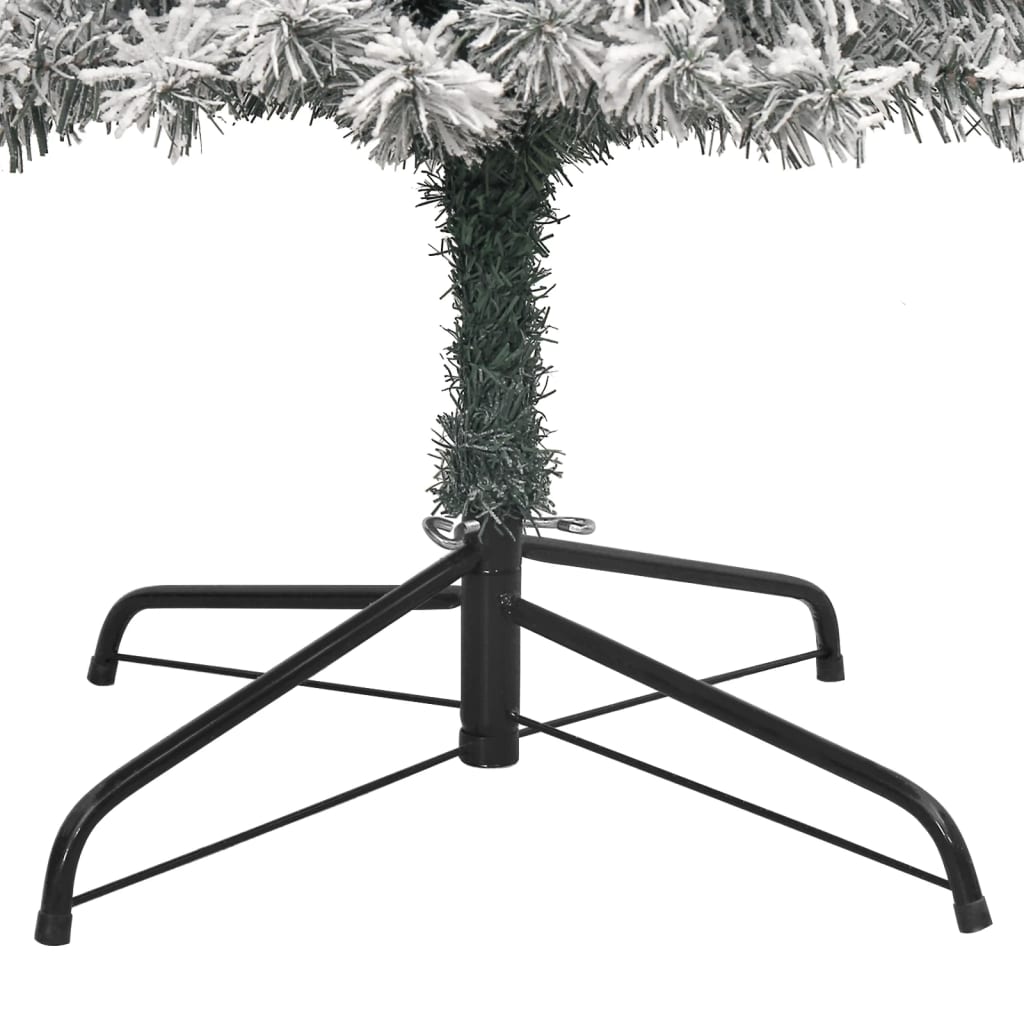 Slim Christmas Tree with Stand and Flocked Snow 270 cm PVC