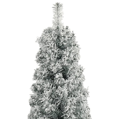 Slim Christmas Tree with Stand and Flocked Snow 300 cm PVC