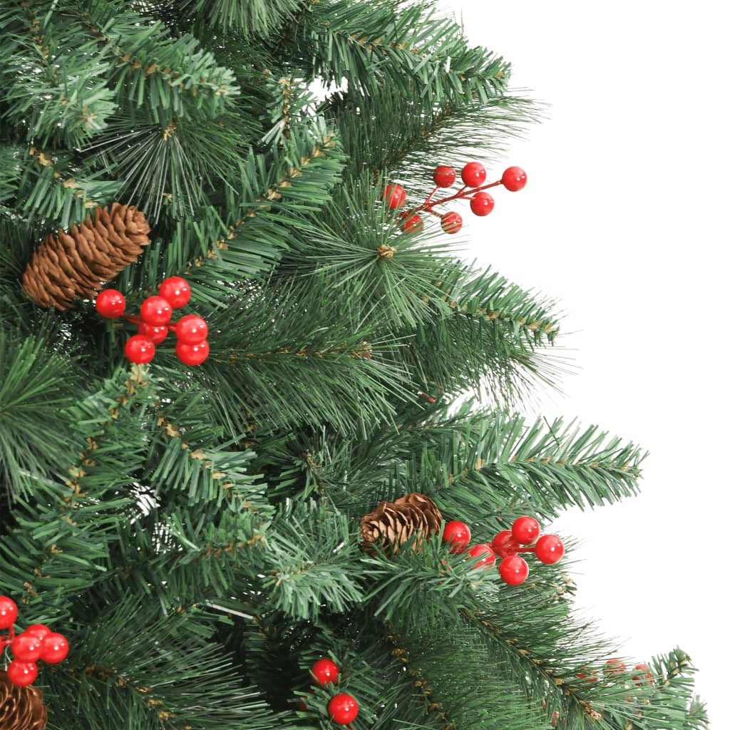 Artificial Hinged Christmas Tree with Cones and Berries 210 cm