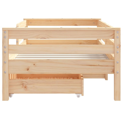 Kids Bed Frame with Drawers 70x140 cm Solid Wood Pine