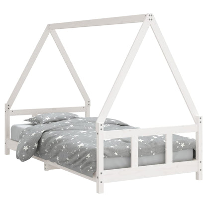 Kids Bed Frame White 90x190 cm Solid Wood Pine