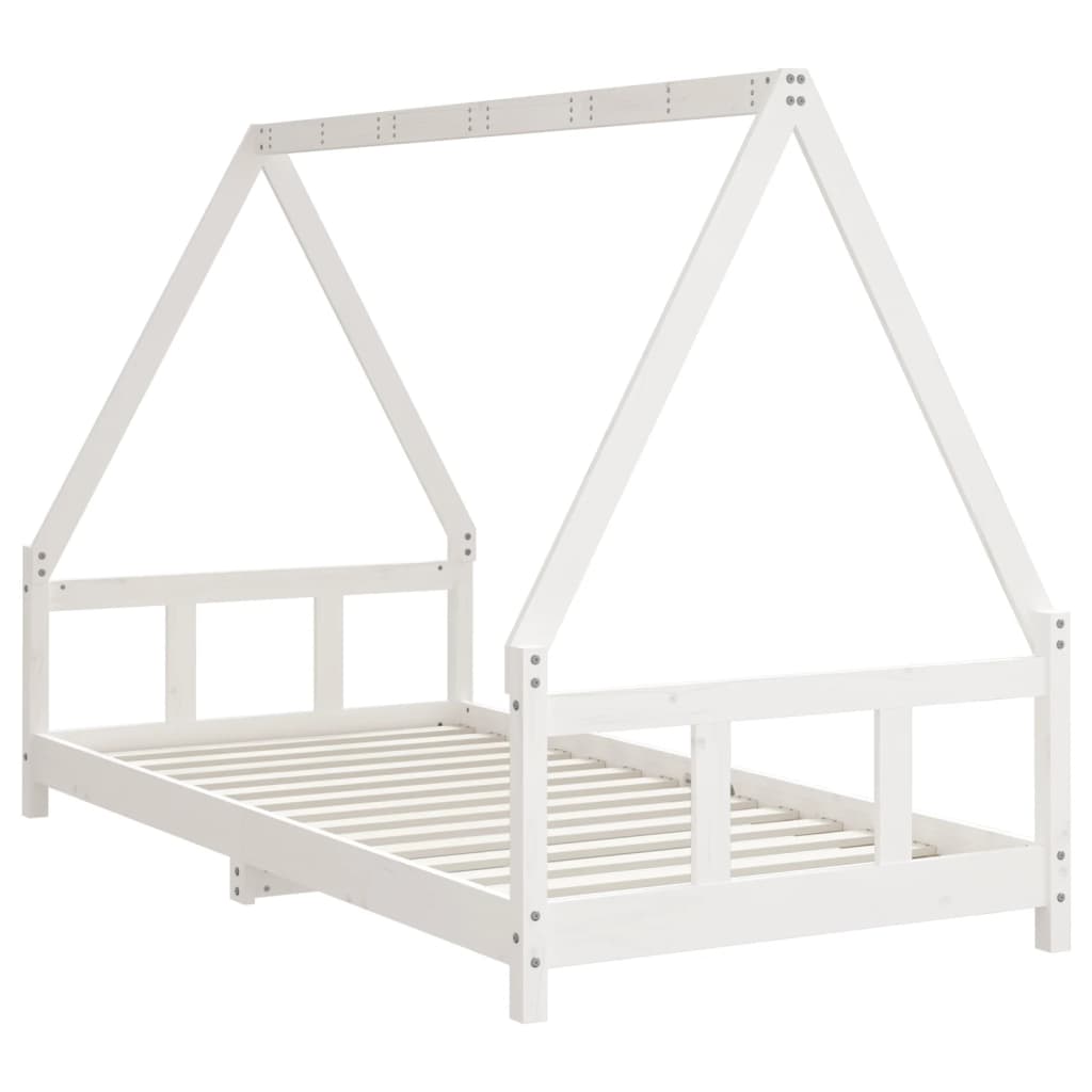 Kids Bed Frame White 90x190 cm Solid Wood Pine