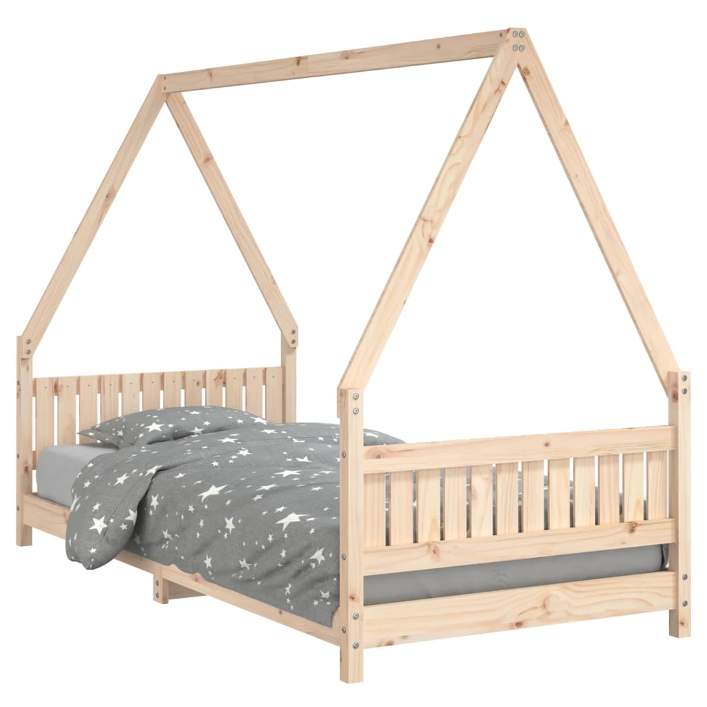 Kids Bed Frame 90x200 cm Solid Wood Pine