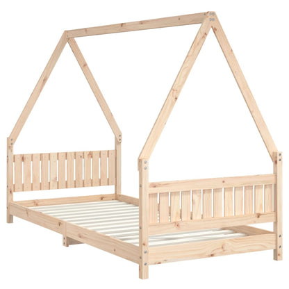 Kids Bed Frame 90x200 cm Solid Wood Pine