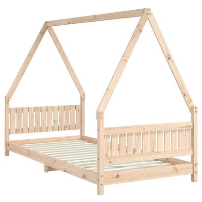 Kids Bed Frame 90x200 cm Solid Wood Pine