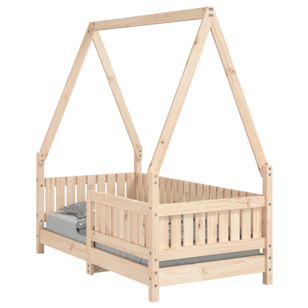 Kids Bed Frame 70x140 cm Solid Wood Pine