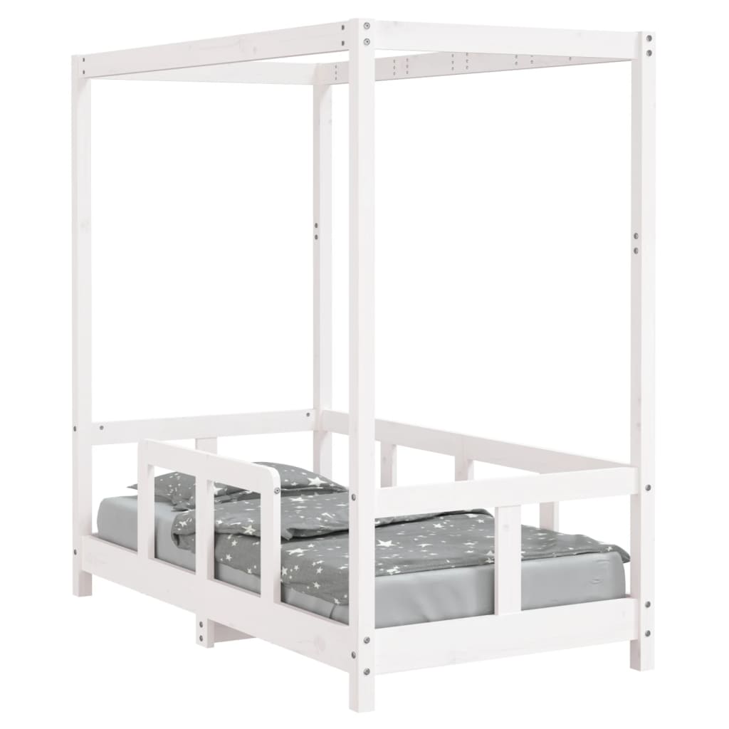 Kids Bed Frame White 70x140 cm Solid Wood Pine