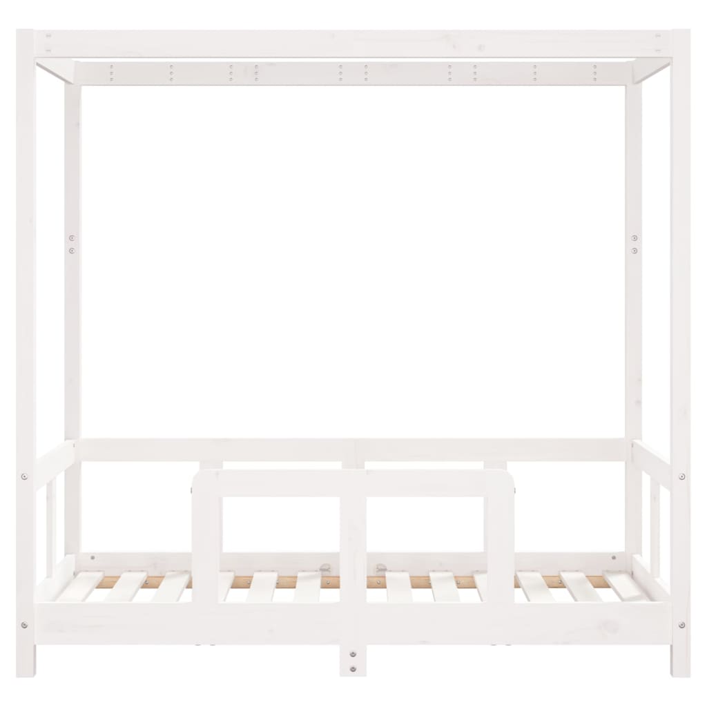 Kids Bed Frame White 70x140 cm Solid Wood Pine