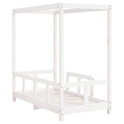 Kids Bed Frame White 70x140 cm Solid Wood Pine