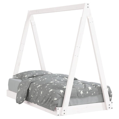 Kids Bed Frame White 70x140 cm Solid Wood Pine