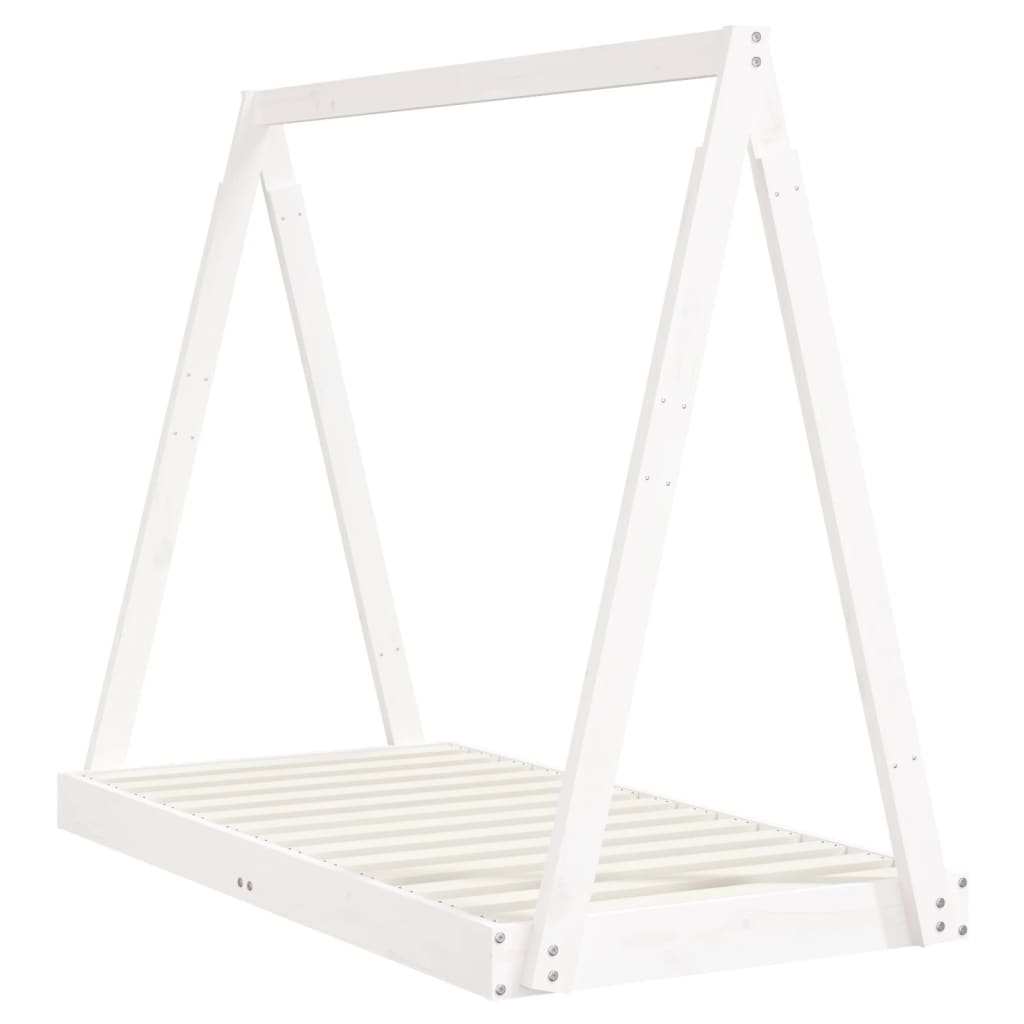 Kids Bed Frame White 70x140 cm Solid Wood Pine