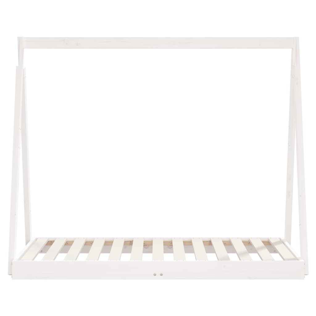 Kids Bed Frame White 70x140 cm Solid Wood Pine