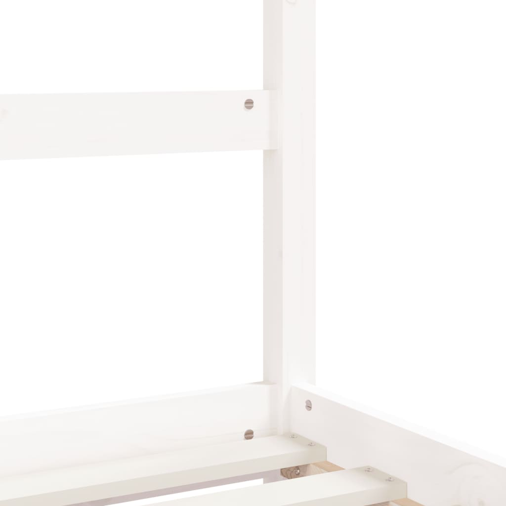 Kids Bed Frame with Drawers White 90x200 cm Solid Wood Pine